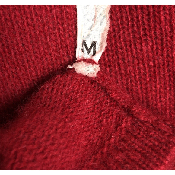 VTG Lambswool Angora Rabbit Knit Midi Sweater Skirt Women's M Red‎ Fuzzy Elastic - Picture 4 of 9